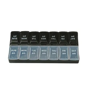 Premium Weekly Travel Pill Organizer – 7-Day 14-Grid Medicine Storage Box for Tablets, Vitamins, Fish Oils, and Supplements – Compact Portable Container for Daily Medication Use