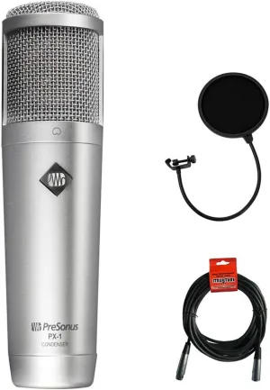 PreSonus PX-1 Large-Diaphragm Cardioid Condenser Microphone with Pop Filter & XLR Cable Bundle