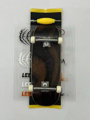 Pro Wooden Fingerboard Complete Set, 34x96mm, 5-Ply Maple Deck with leefai g4 Trucks and Urethane 65d Mini Skateboard Wheels