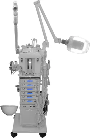 Professional 17-in-1 Facial Machine, Multifunction Spa Equipment with Microdermabrasion, Steamer, Magnifying Lamp