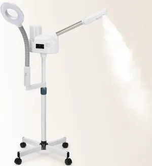 Professional Facial Steamer with 5X Magnifying Lamp, 2 in 1 Facial Steamer Upgrade PTC Heating, Esthetician Steamer Mist Face Steamer for Salon Spa Beauty Skin Care