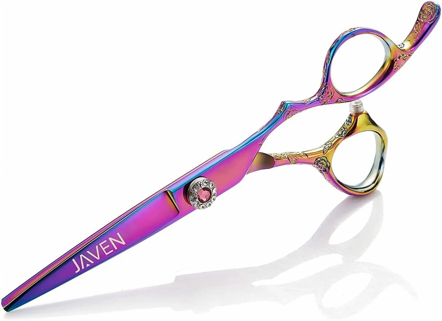 Professional Hair Cutting Shears,6 Inch Hairdressing Shears Barber Hair Scissors Edge Razor Sharp Blades Haircut Scissors for Men Women Kids Japan 440C Stainless Steel (Rainbow) (Multicolour)