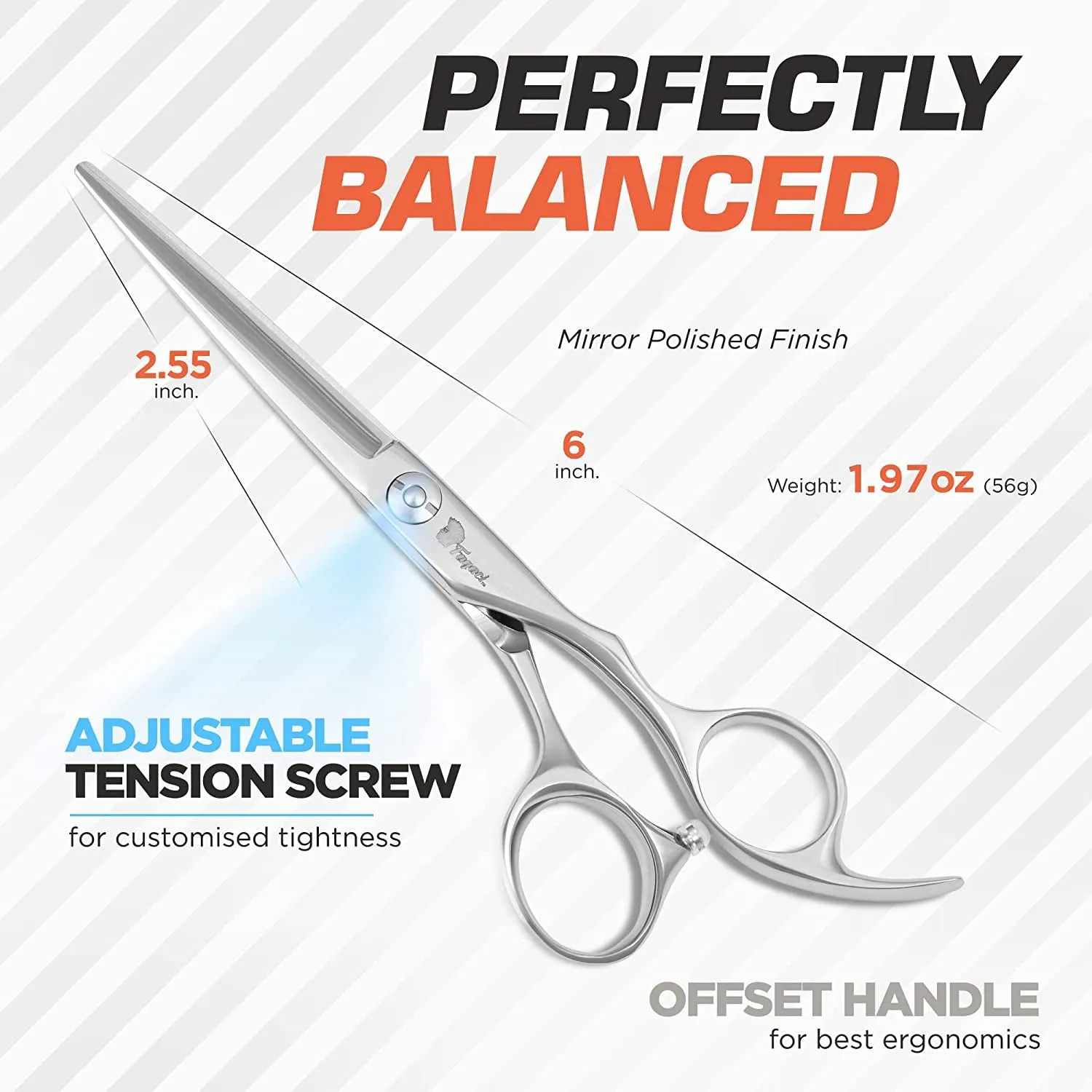 Professional Hair Scissors 6” Extremely Sharp Blades, Fine Cutting Blades, Hair Cutting Scissors Professional, Hair Shears, Barber Scissors Set for Men and Women, Haircut Scissors Hair Kit