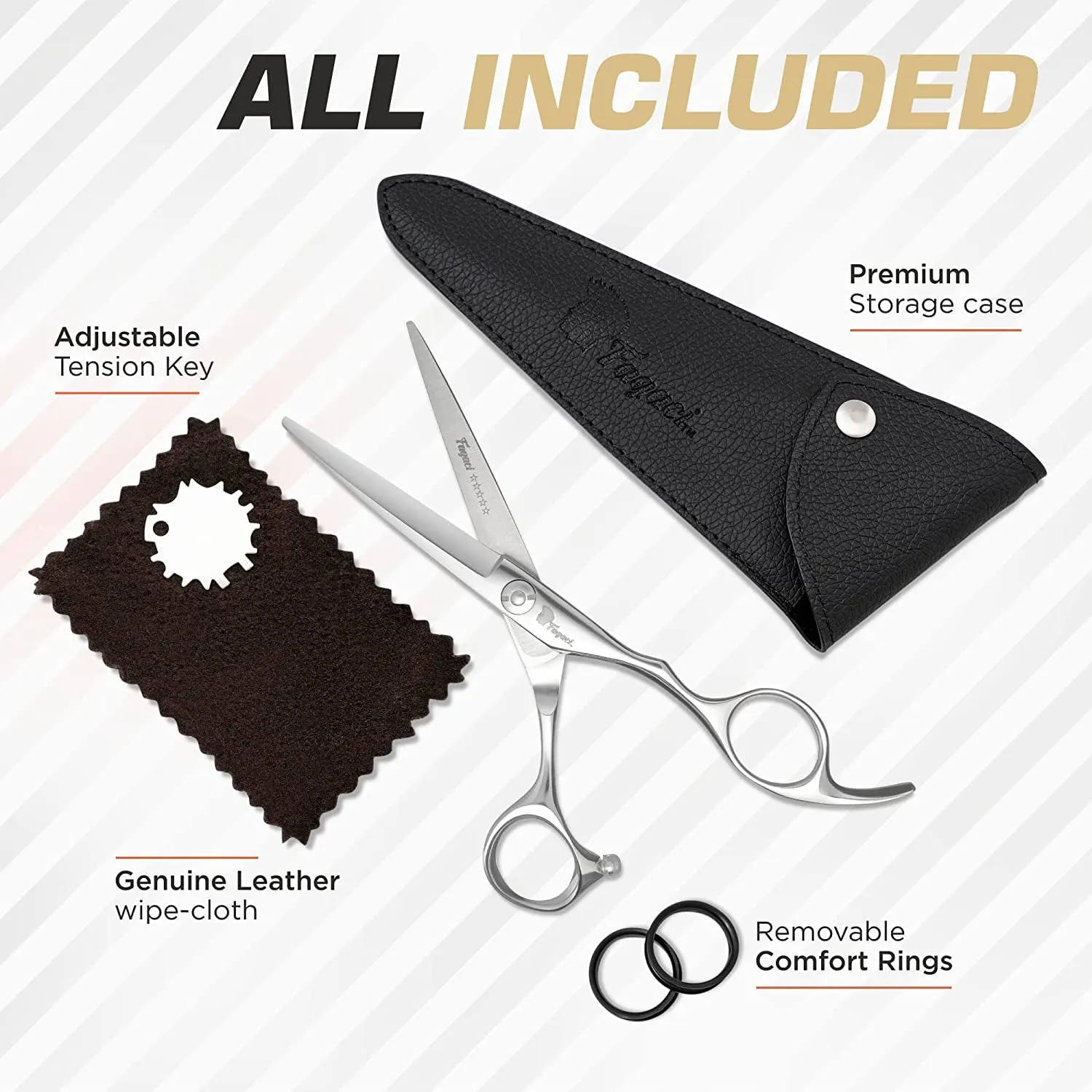 Professional Hair Scissors 6” Extremely Sharp Blades, Fine Cutting Blades, Hair Cutting Scissors Professional, Hair Shears, Barber Scissors Set for Men and Women, Haircut Scissors Hair Kit
