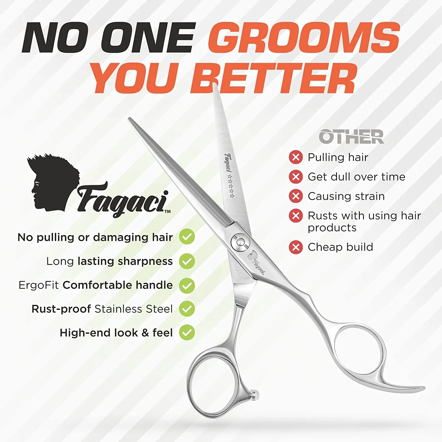 Professional Hair Scissors 6” Extremely Sharp Blades, Fine Cutting Blades, Hair Cutting Scissors Professional, Hair Shears, Barber Scissors Set for Men and Women, Haircut Scissors Hair Kit