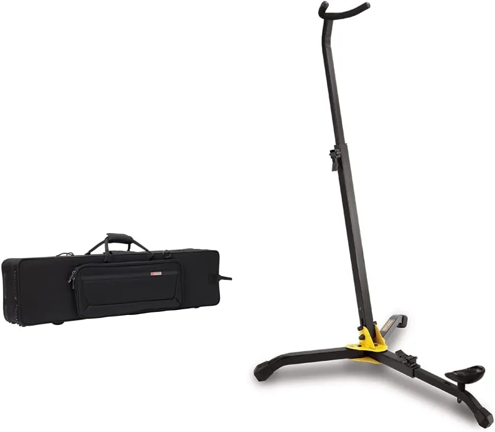 Protec PB319 EB Bass Clarinet with One Piece Body PRO PAC Case and Hercules DS561B Basson/Bass Clarinet Stand
