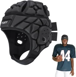 Protective Soft Shell Flag Football Helmet 7V7 Rugby Soccer EVA Foam Guardian Cap Head Protection Padded Headgear for Youth Kids Adults