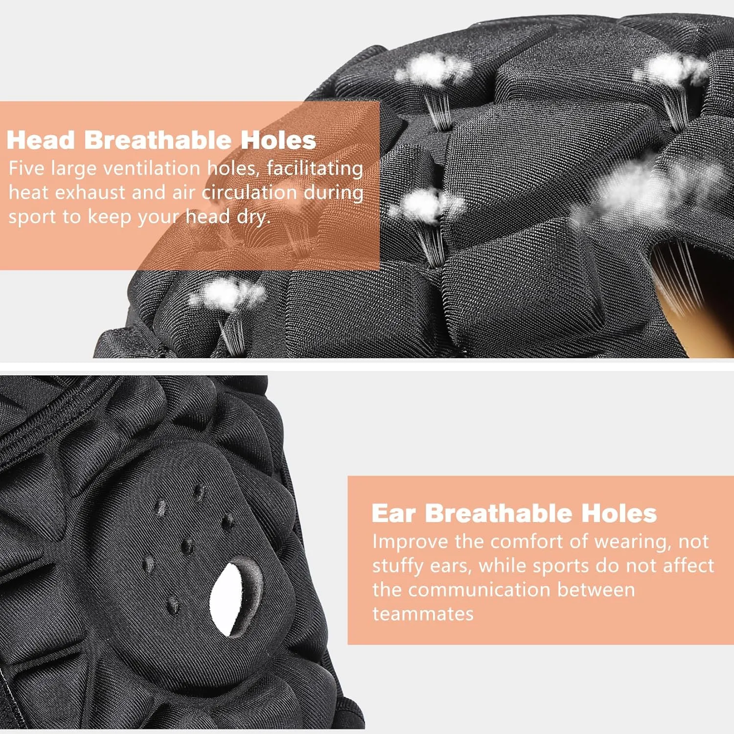 Protective Soft Shell Flag Football Helmet 7V7 Rugby Soccer EVA Foam Guardian Cap Head Protection Padded Headgear for Youth Kids Adults