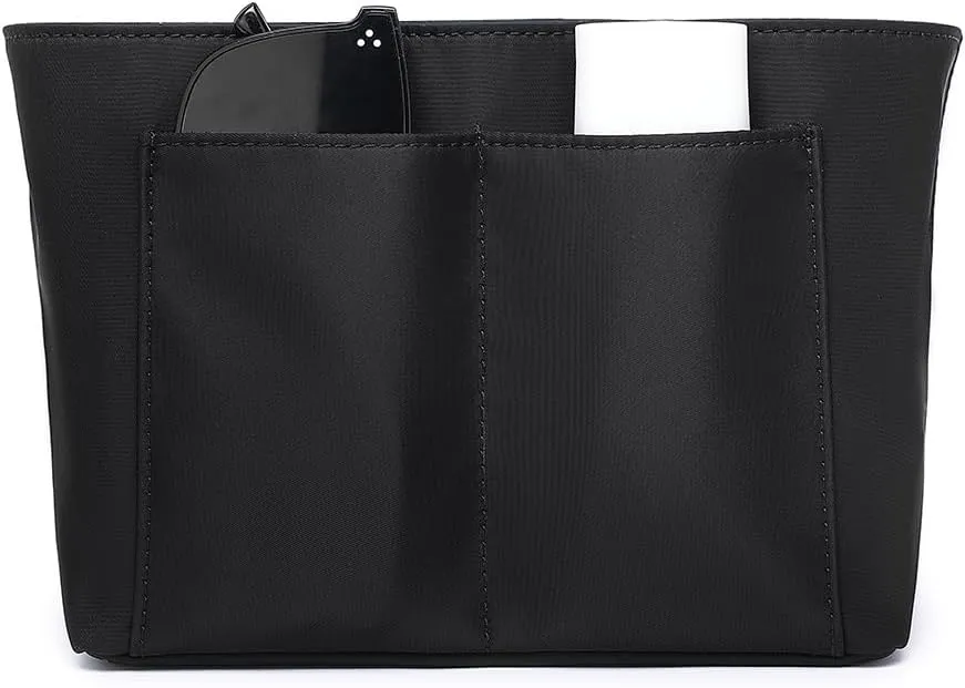 PU leather Purse Organizer Insert Bag in Bag Felt Fabric Handbag Organizer 4 Sizes for Speedy Neverfull (Black,X-Small)