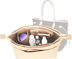 Pulse organizer insert for L.V n.everfull tote bag to receive and organize lining insertY060khaki-L