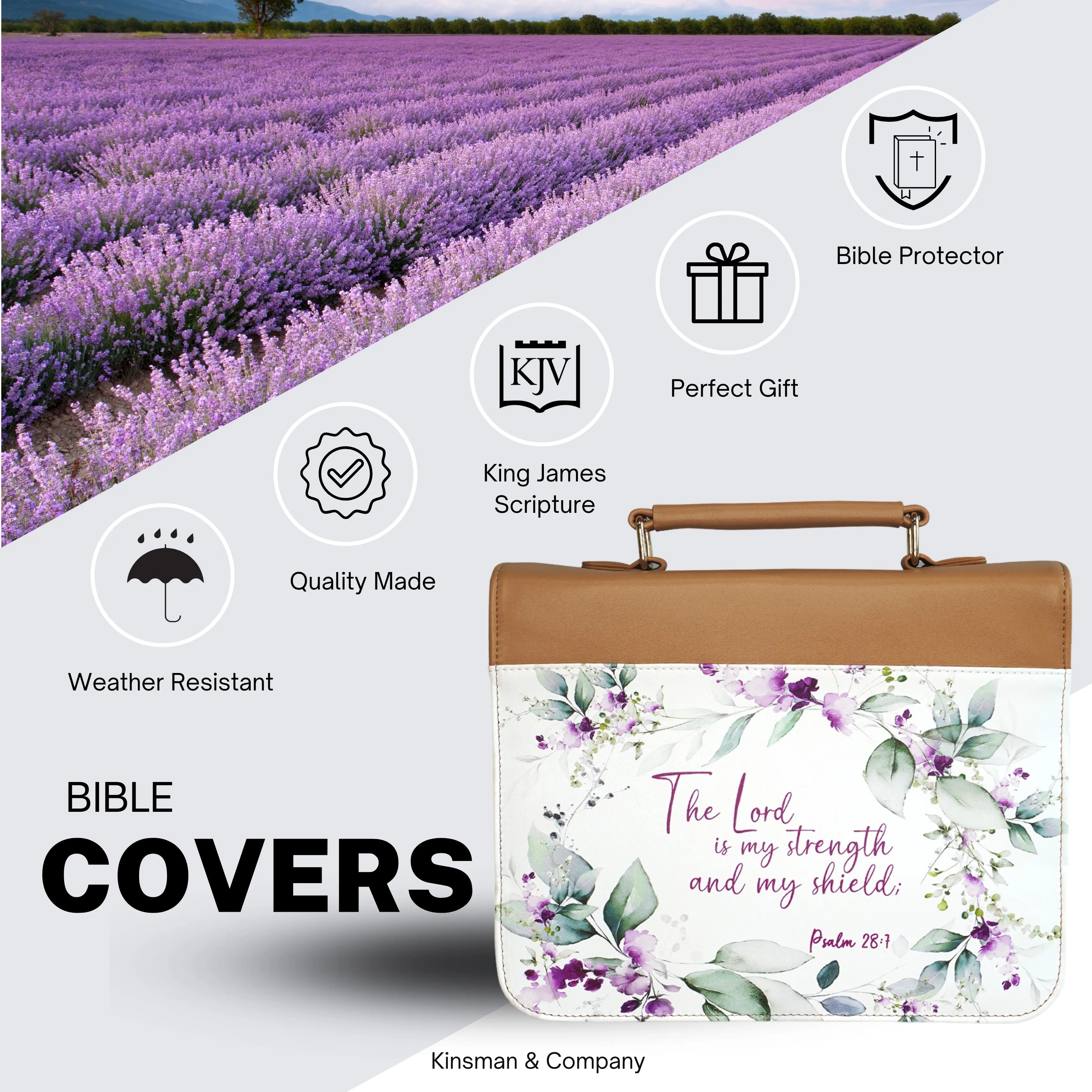 Purple Lavender Bible Carrying Case for Women