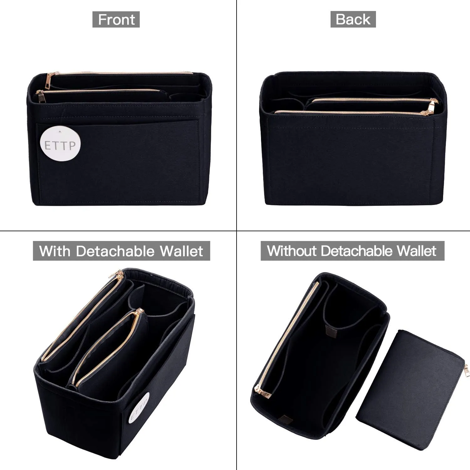 Purse Organizer, Felt Bag Organizer Insert Purse Organizer For LV Speedy, Neverfull, Tote, Handbag,Shaper 5 Sizes