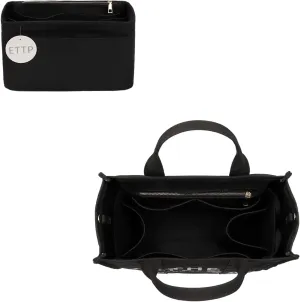 Purse Organizer Insert For Handbags, Tote Bag Organizer Insert, Compatible with MJ Tote and Onthego (Large, Black)