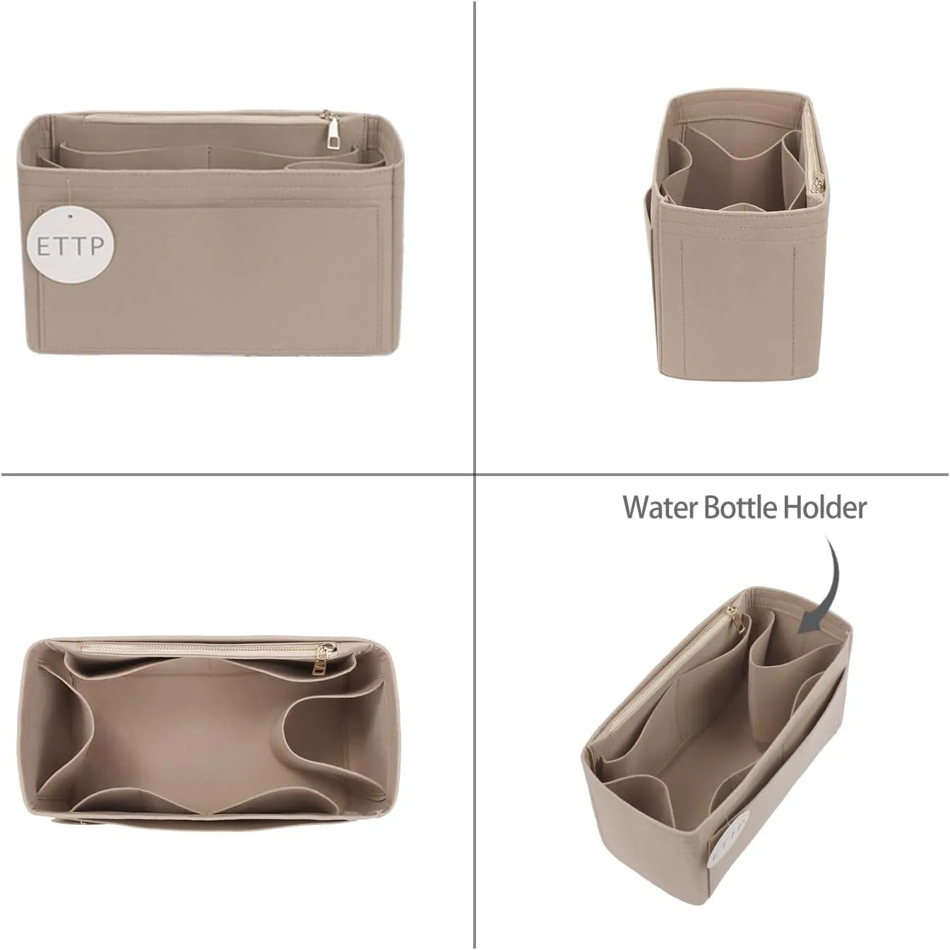 Purse Organizer Insert For Handbags, Tote Bag Organizer Insert, Compatible with MJ Tote and Onthego(X-Large, Beige)