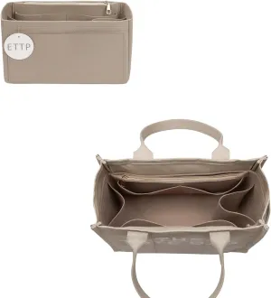 Purse Organizer Insert For Handbags, Tote Bag Organizer Insert, Compatible with MJ Tote and Onthego(X-Large, Beige)