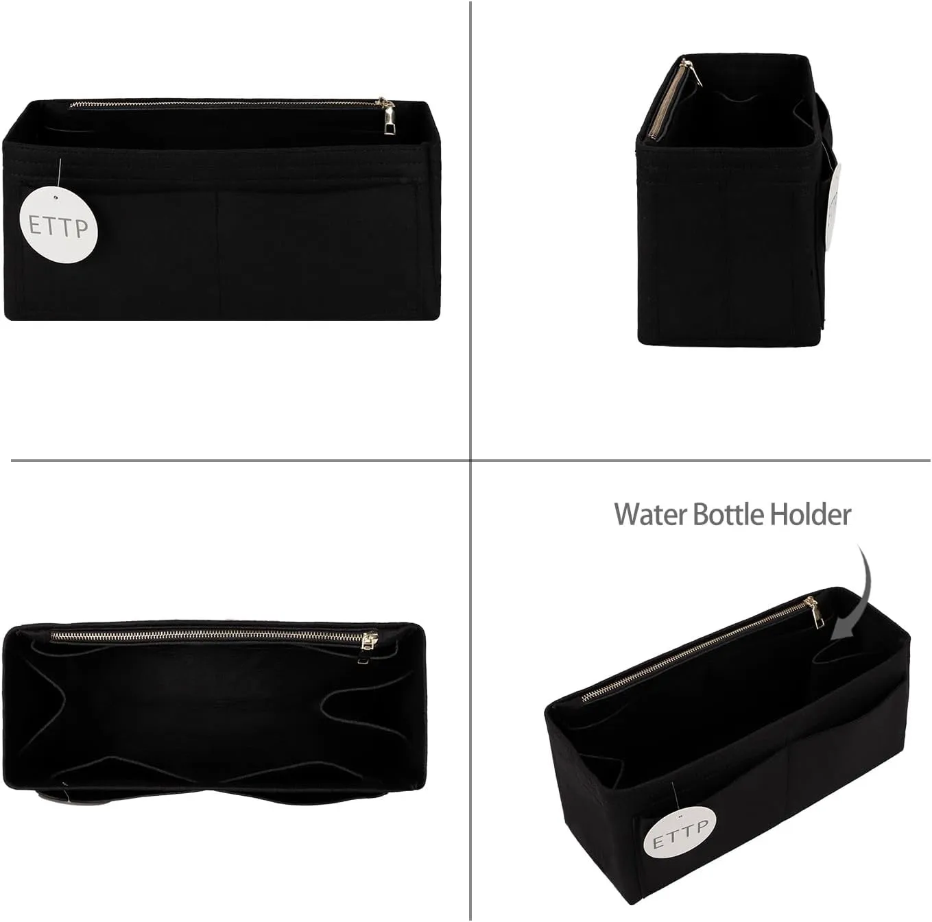 Purse Organizer Insert For Handbags,Bag Organizer Insert, Compatible with Alam BB and PM,Ella Tote,Telfar Medium, Book Tote M (Black, XXX-Large)