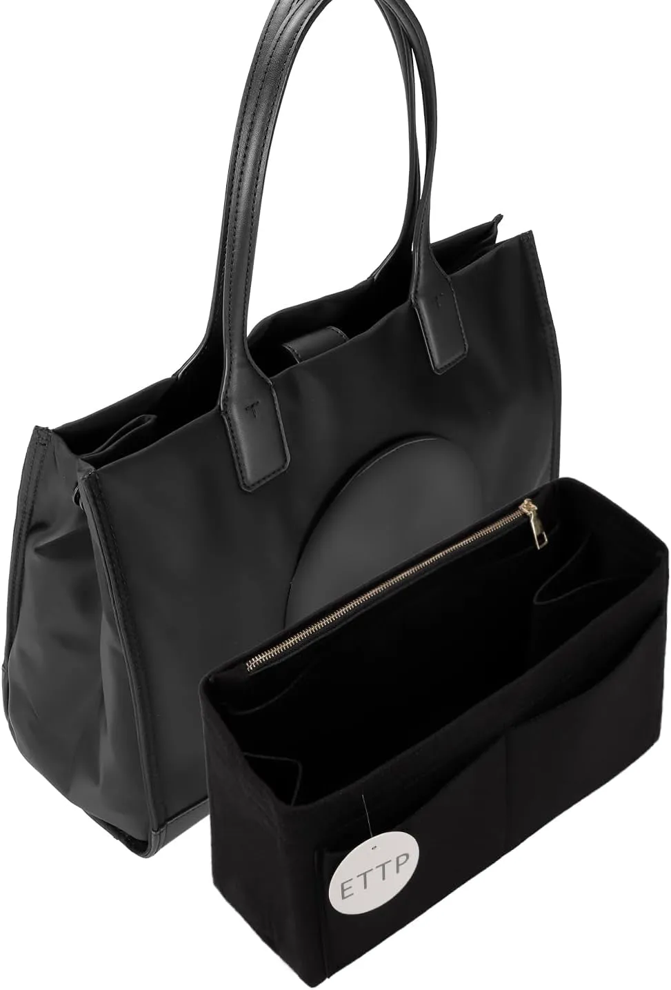 Purse Organizer Insert For Handbags,Bag Organizer Insert, Compatible with Alam BB and PM,Ella Tote,Telfar Medium, Book Tote M (Black, XXX-Large)