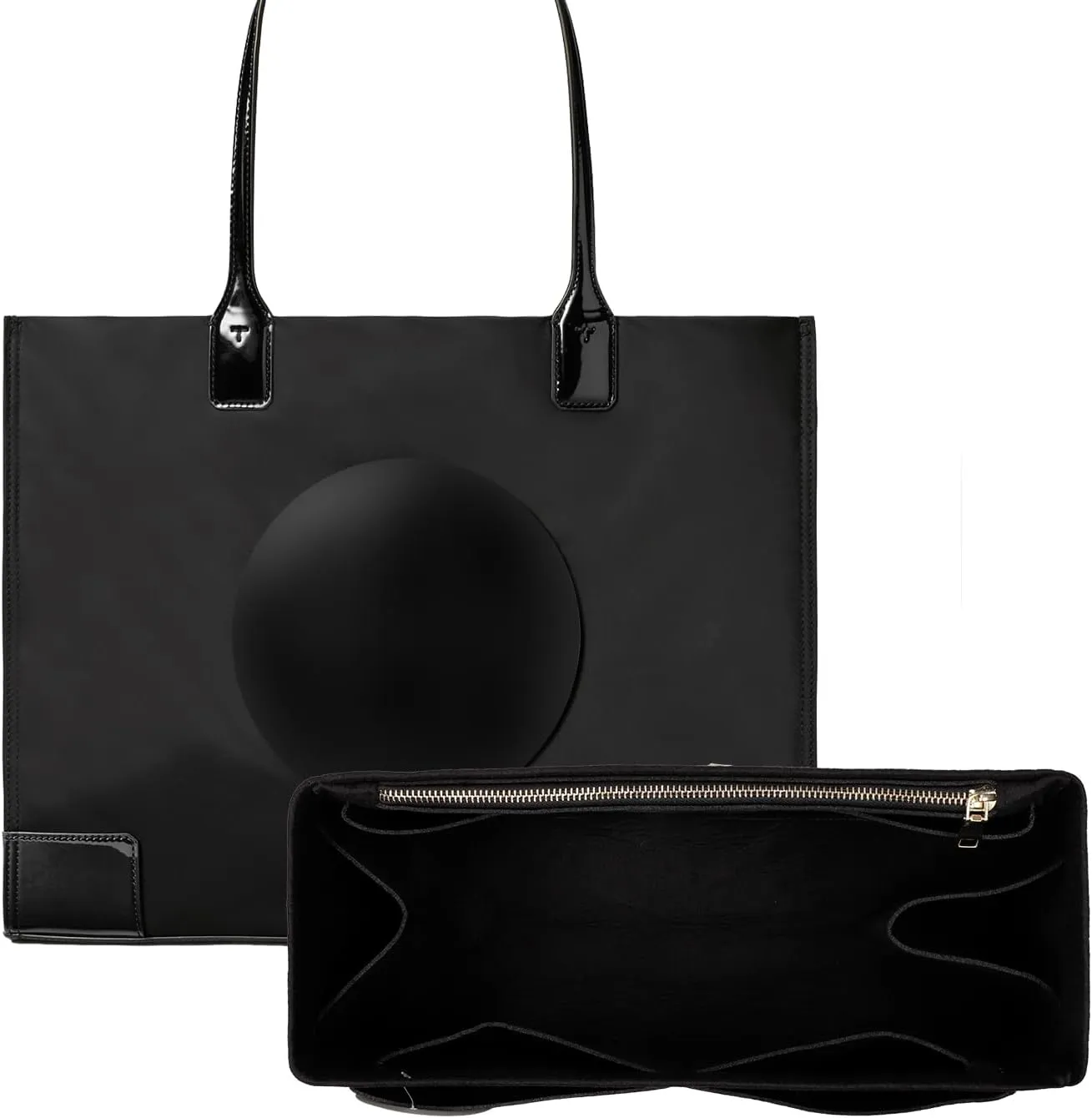 Purse Organizer Insert For Handbags,Bag Organizer Insert, Compatible with Alam BB and PM,Ella Tote,Telfar Medium, Book Tote M (Black, XXX-Large)