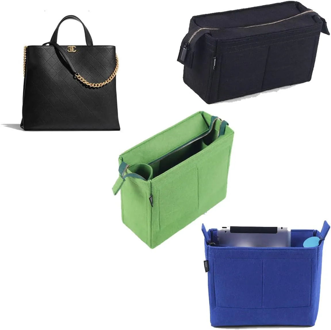 Purse Organizer Insert for shopping Large bag insert Organizer2086green-B