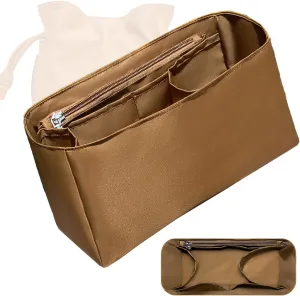 Purse Organizer Insert, Nylon Inner Liner for Loewe Flamenco Bag, Durable Storage Multiple Pouch Cosmetics Zipper Bag Insert Handbag Organizer (Style-02, Medium)