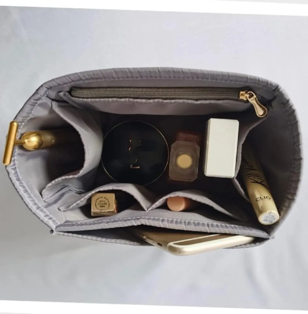 Purse Organizer Picotin 18 22 26 Insert Bags Makeup Handbag Inner Purse Portable base shaper Premium Nylon (Picotin 22, khaki)