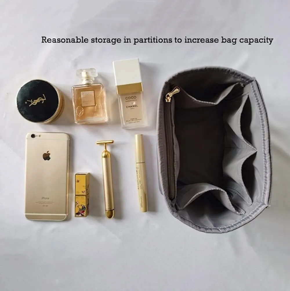 Purse Organizer Picotin 18 22 26 Insert Bags Makeup Handbag Inner Purse Portable base shaper Premium Nylon (Picotin 22, khaki)