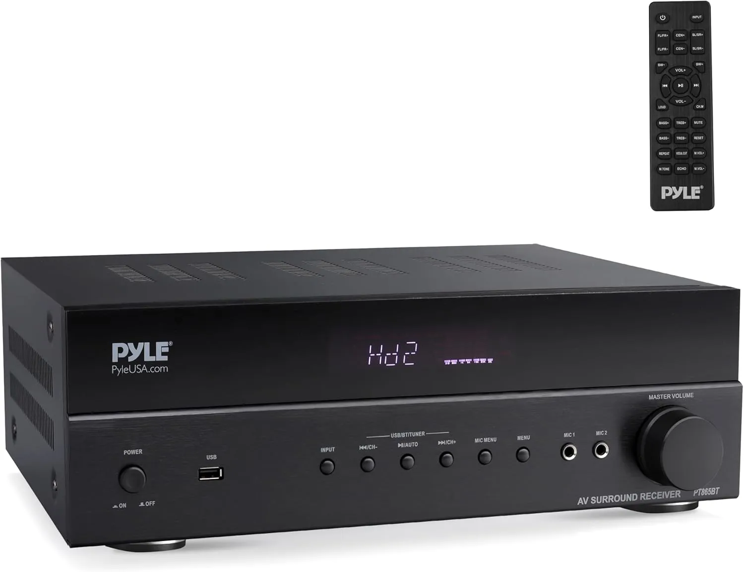 Pyle 5.2 Channel Hi-Fi Home Theater Receiver - 1000W MAX Wireless BT Surround Sound Stereo Amplifier System with 4k Ultra HD Support, MP3/USB/DAC, Ideal for Immersive Home Audio Experience - PT865BT