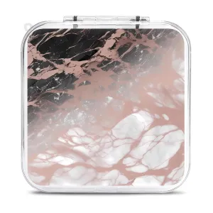 QMNBTES Marble Color Rose Gold Switch Game Case Switch Game Holder Cartridge Case Storage 12 Games & 2 Micro Sd Card Slots, Travel Carry Cases, Portable Games Card Storage, Hard Shell, Buckle Closure