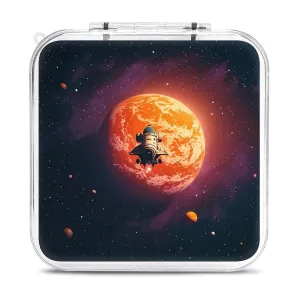 QMNBTES Sunset in Outer Space Switch Game Case Switch Game Holder Cartridge Case Storage 12 Games & 2 Micro Sd Card Slots, Travel Carry Cases, Portable Games Card Storage, Hard Shell, Buckle Closure