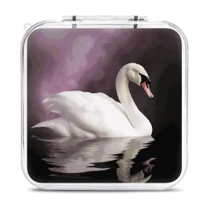 QMNBTES White Swan Switch Game Case Switch Game Holder Cartridge Case Storage 12 Games & 2 Micro Sd Card Slots, Travel Carry Cases, Portable Games Card Storage, Hard Shell, Buckle Closure