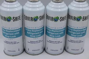 R134a Replacement with Stop Leak, 4 Cans Total with Piercing Valve Top for AC Recharging