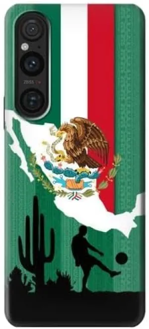 R2994 Mexico Football Soccer Map Flag Case Cover for Sony Xperia 1 V