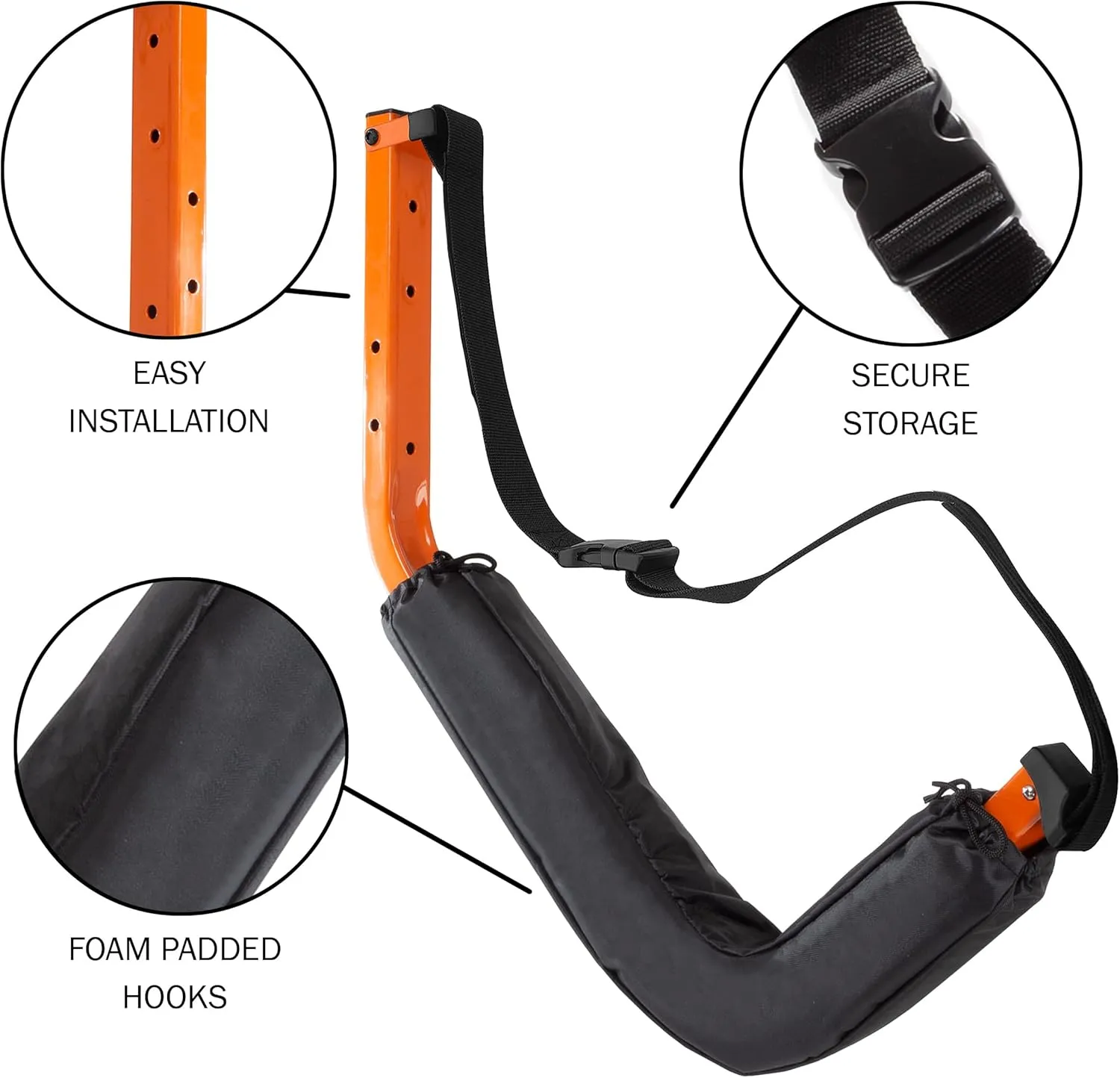 RAD Sportz Wall Hanger Pro Kayak and Stand Up Paddle Board Foam Padded SUP Rack