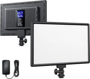 RALENO 19.5W LED Video Soft Light Panel, 650Lux/m Camera Panel Light Built-in 2* 4000mAh Batteries, CRI>95 3200-5600K Photography Studio Lights for TikTok YouTube Video Recording Photography Streaming