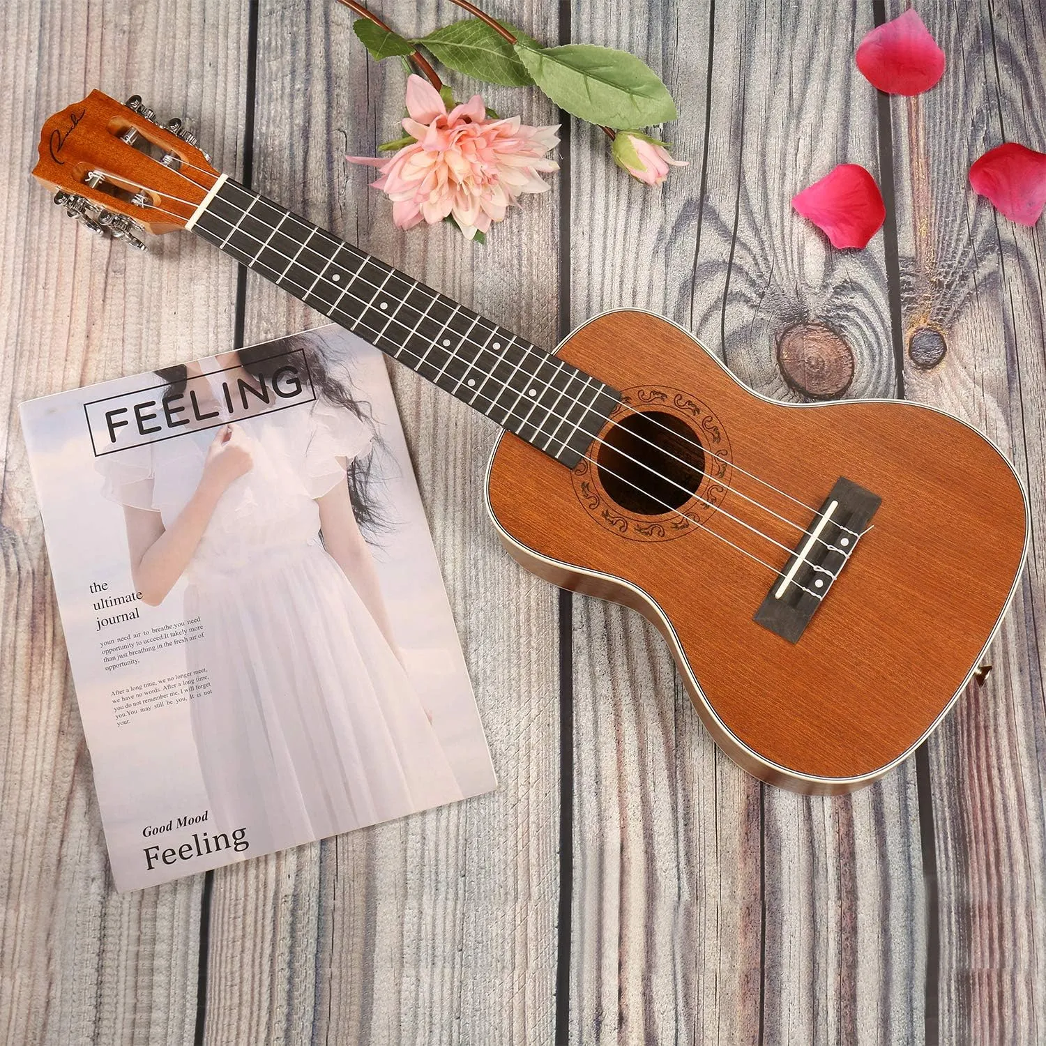 Ranch Concert Ukulele 23 inch Classical ukelele Instrument with Online 12 Lessons Professional Beginner Ukalalee Starter Pack Bundle Ukele Gig bag