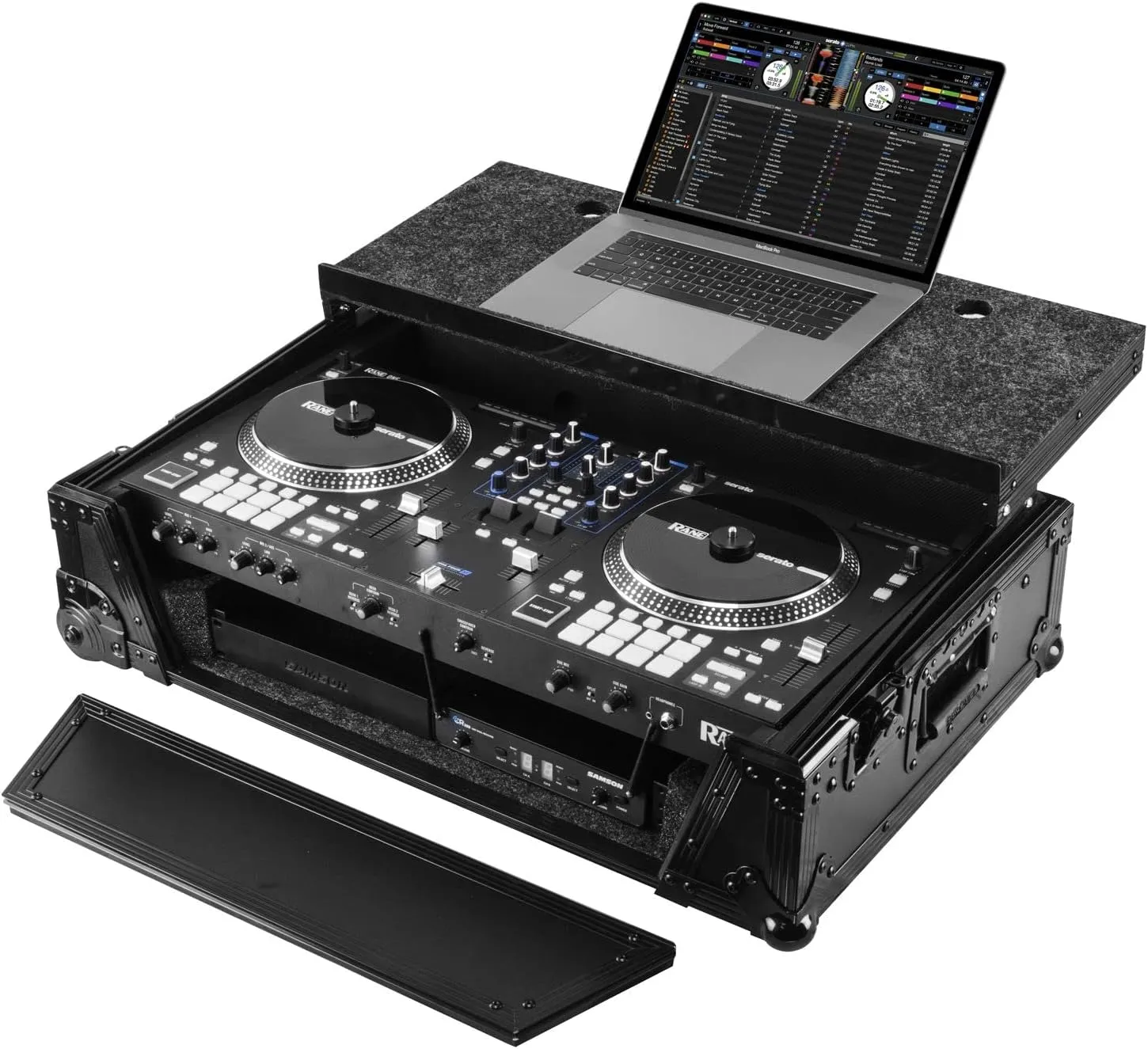 Rane One Flight 1U Case in Black with Patented Glide Platform and Corner Wheels