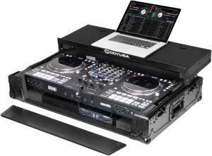 RANE PERFORMER Black Label 1U Case with Glide Style Laptop Platform and Wheels