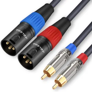 RCA to XLR HiFi Audio Cable - 2 RCA to 2 XLR, 3.3 Feet, 4N OFC Wire for Amplifier, Mixer, Microphone