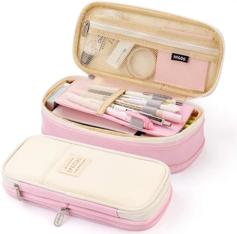 Realaiot Kawaii Pencil Cases Large Capacity Pencil Bag Pouch Holder Box for Girls Office Student Stationery Organizer School Supplies