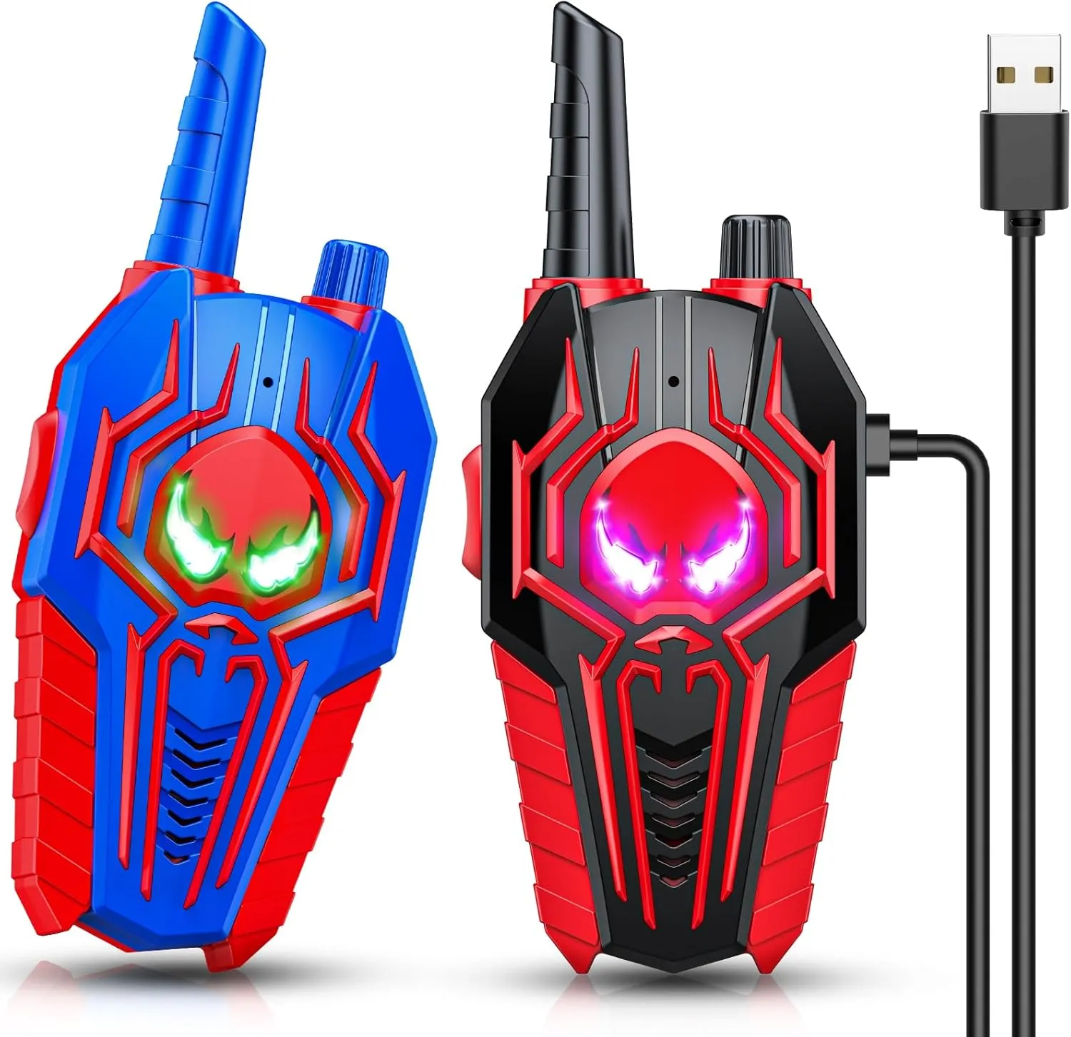 Rechargeable Walkie Talkies for Kids: Toys Gifts for 3 4 5 6 7 8 Year Old Boys Girls Ages 5-7 Kids Walkie Talkies 2 Pack Outdoor Toy for 4 5 6 7 Year Old Boy Birthday Gift