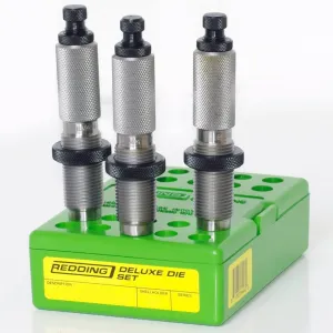 REDDING Reloading Gunsmithing Tool Deluxe (Bottleneck) Steel 3-Die Set Compatible with 28 Nosler