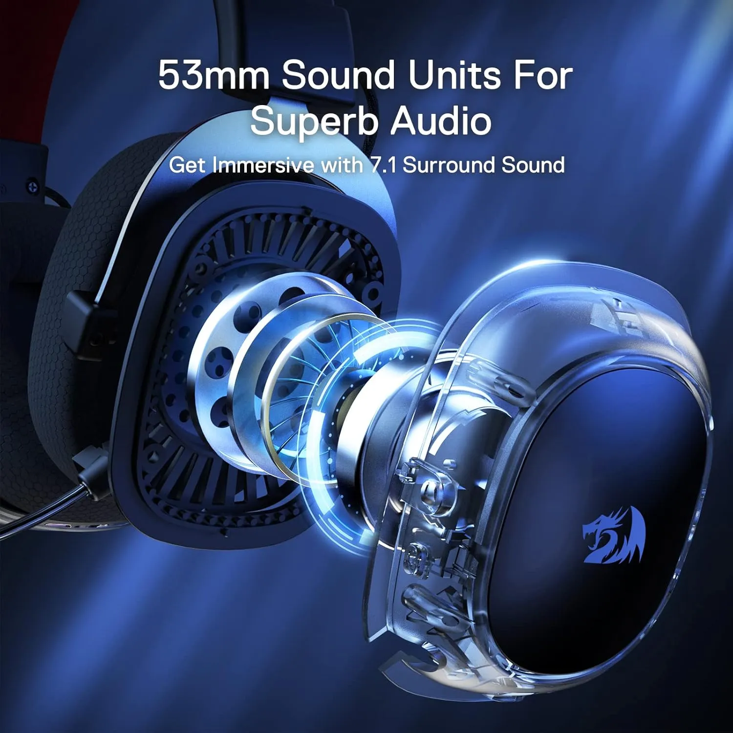 Redragon H510 PRO 3-Mode RGB Gaming Headset - 7.1 Surround Sound - 53MM Audio Drivers in Memory Foam Ear Pads w/Durable Fabric Cover- Multi Platforms Headphone - USB Powered for PC/PS4/NS