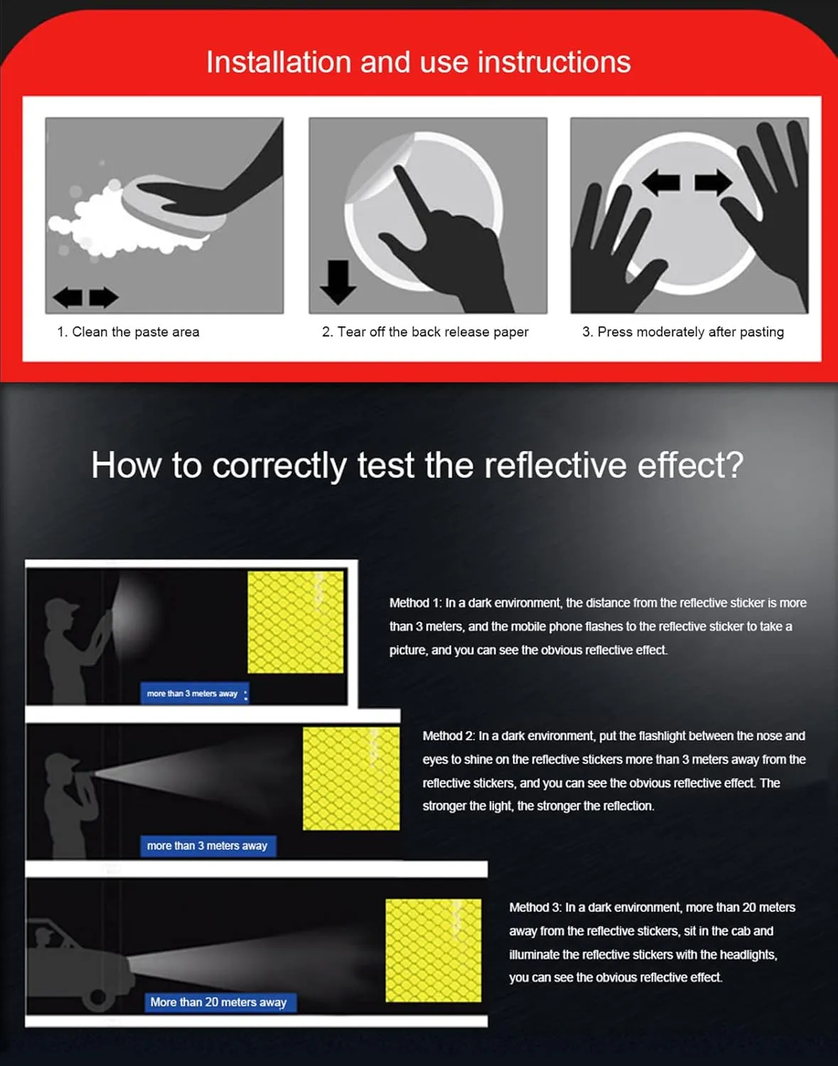 Reflective tape,Reflective Tape, 10 cm X 10 meters Outdoor Waterproof Reflector Conspicuity Adhesive Tape, Warning Safety Reflective Tape for Vehicles Trailers Boats Signs Trucks Cars Yachting(Bright