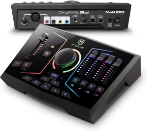 RGB Dual USB Audio Interface Mixer for Streaming and Gaming with XLR Microphone in, Optical in, Voice FX, Sampler, RGB Lights and Software