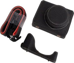 Rieibi G7 X G7X II G7X III Case, Trendy Leather Camera Case for Canon PowerShot G7X G7X Mark II G7X Mark III Camera, Protective Case with Strap