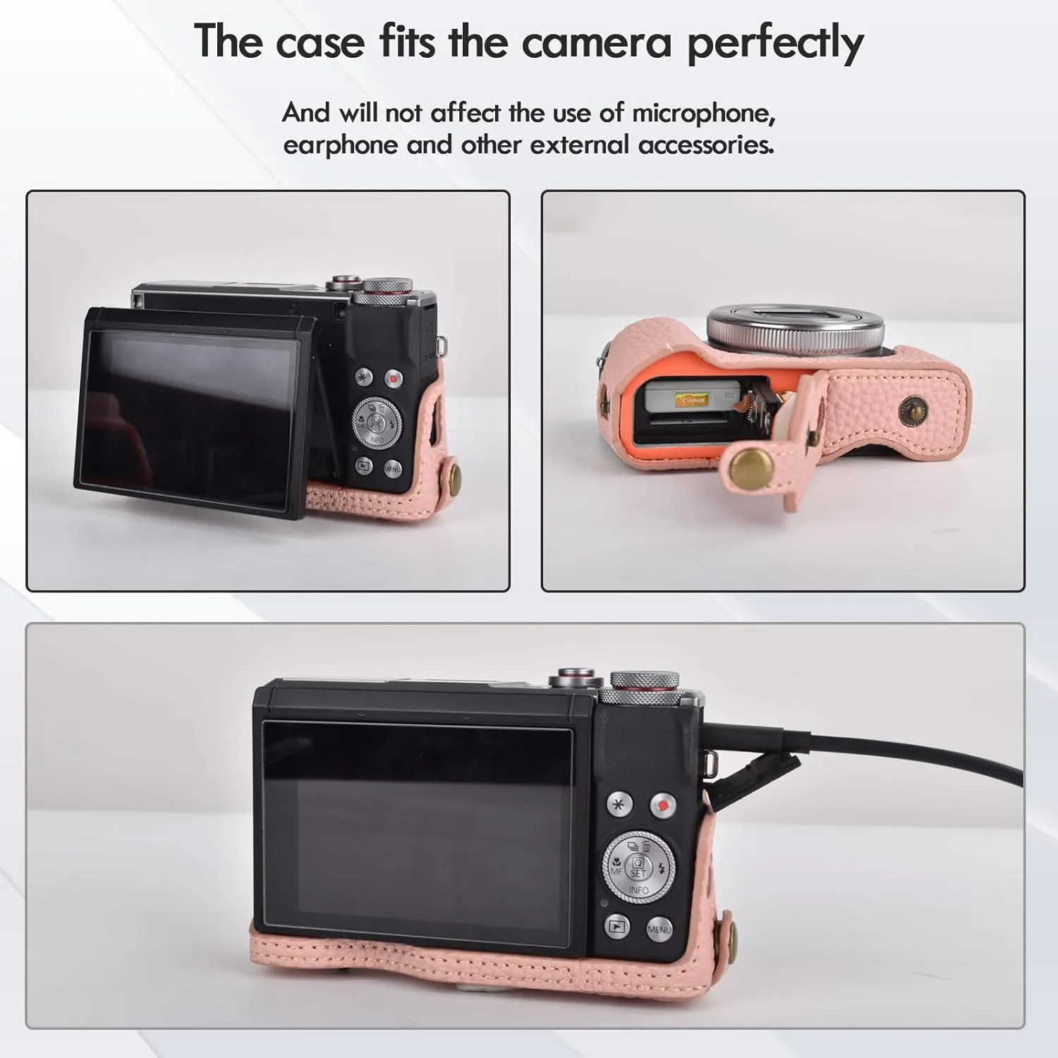 Rieibi G7 X G7X II G7X III Case, Vintage Leather Camera Case for Canon PowerShot G7X G7X Mark II G7X Mark III DSLR Camera, Protective Case with Strap