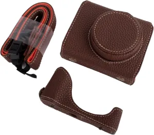 Rieibi G7 X G7X II G7X III Case, Vintage Leather Camera Case for Canon PowerShot G7X G7X Mark II G7X Mark III DSLR Camera, Protective Case with Strap