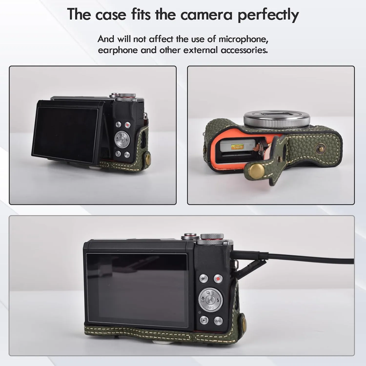 Rieibi G7 X G7X II G7X III Case, Vintage Leather Camera Case for Canon PowerShot G7X G7X Mark II G7X Mark III DSLR Camera, Protective Case with Strap