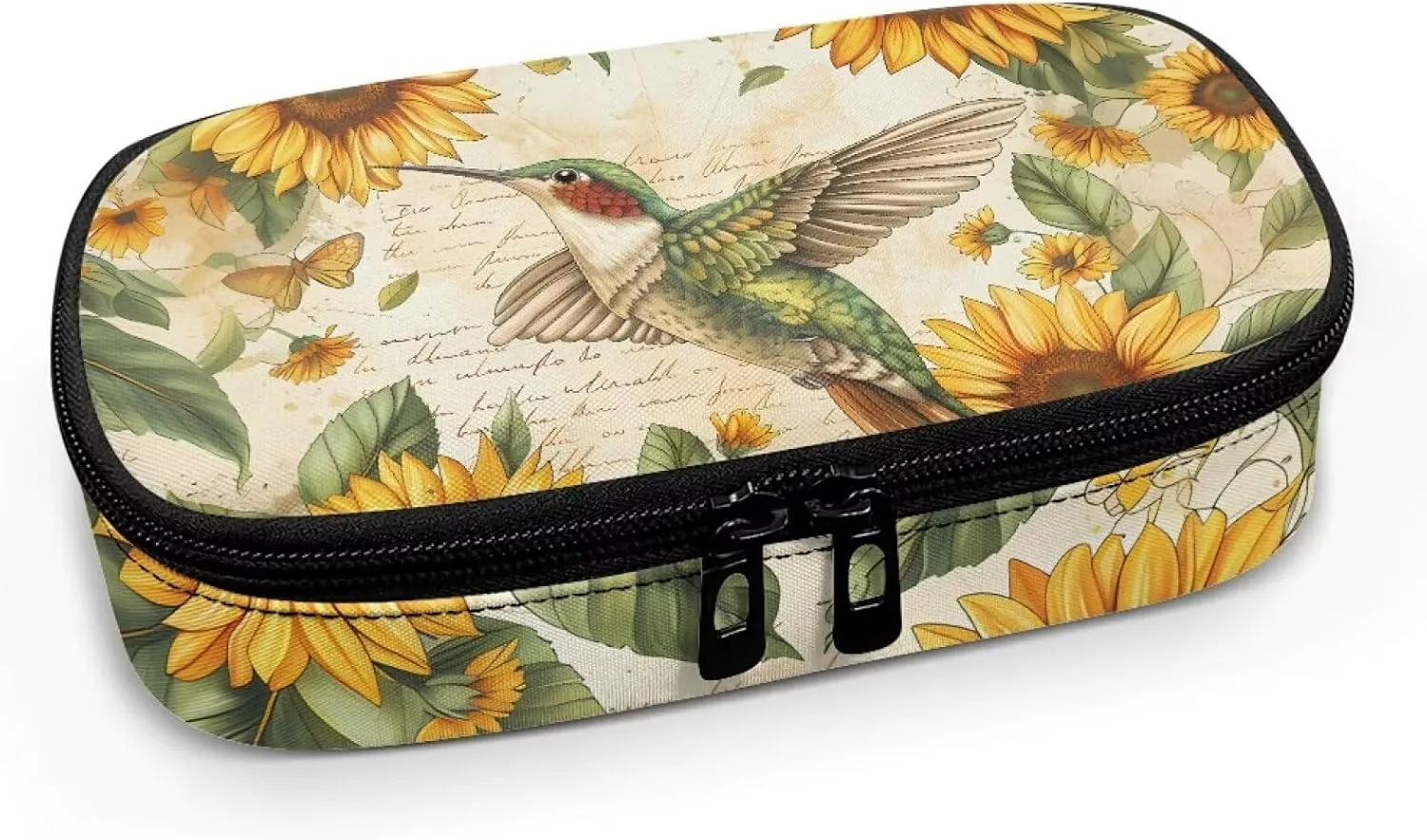 Rnyleeg Insulin Travel Case,Sunflower Floral Hummingbird Diabetic Case Insulated Organizer Portable Cooling Bag for Insulin Pen and Medication Diabetic Supplies
