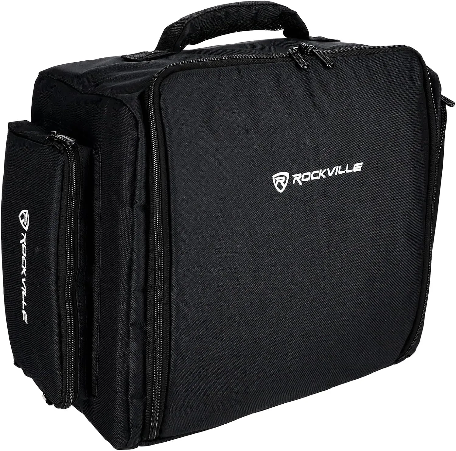 Rockville RLBP6 Padded Backpack for 6 Par Lights Bag with Dividers Handle Straps,Black